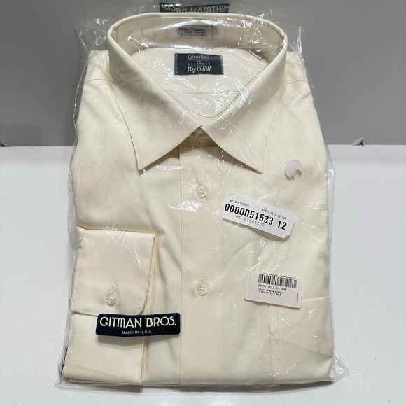 Gitman Bros Button Down Pinpoint Oxford 19 - 36 Cotton Butter Yellow Solid USA - Picture 1 of 7
